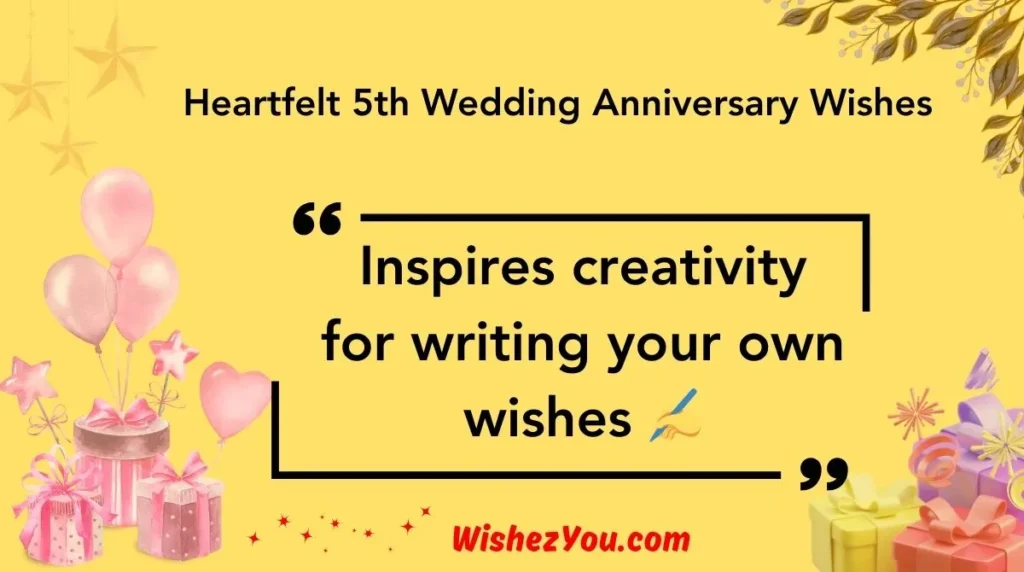 Heartfelt 5th Wedding Anniversary Wishes