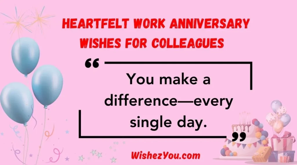 Heartfelt Work Anniversary Wishes for Colleagues