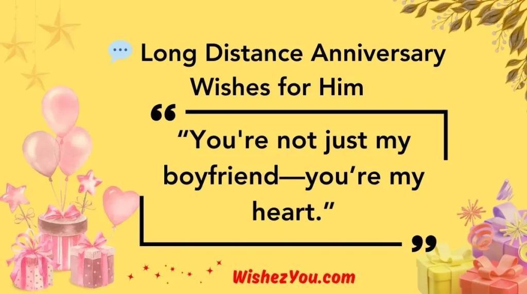 Long Distance Anniversary Wishes for Him