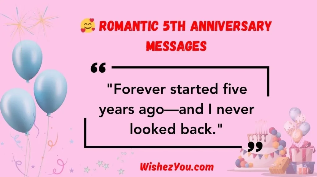  Romantic 5th Anniversary Messages