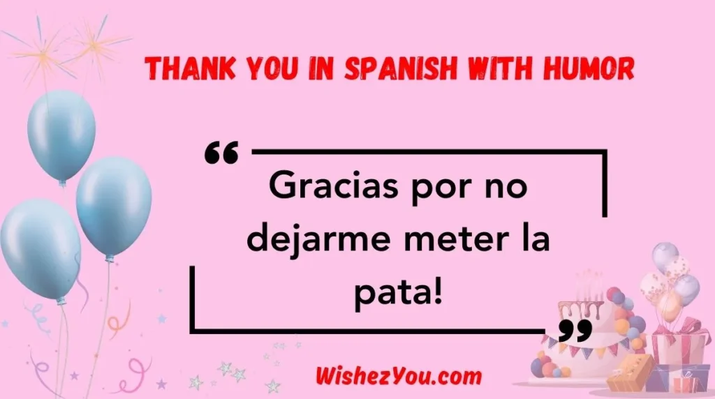 Thank You in Spanish with Humor