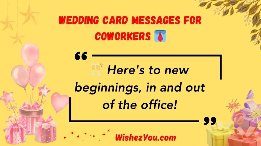 Wedding Card Messages for Coworkers
