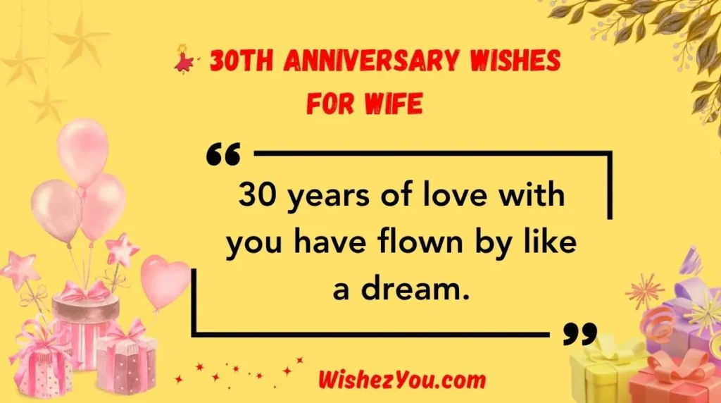 30th Anniversary Wishes for Wife