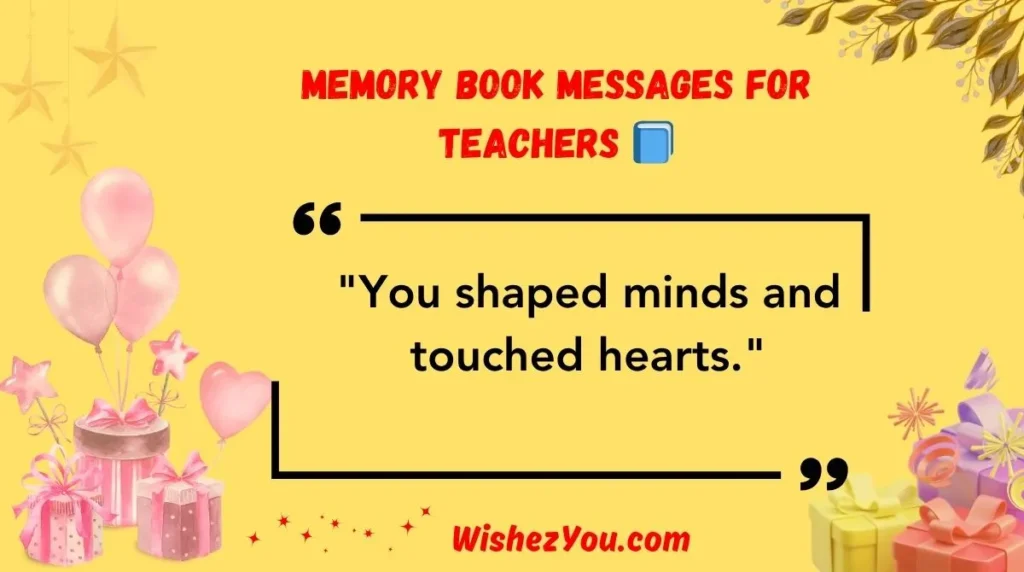 Memory Book Messages for Teachers